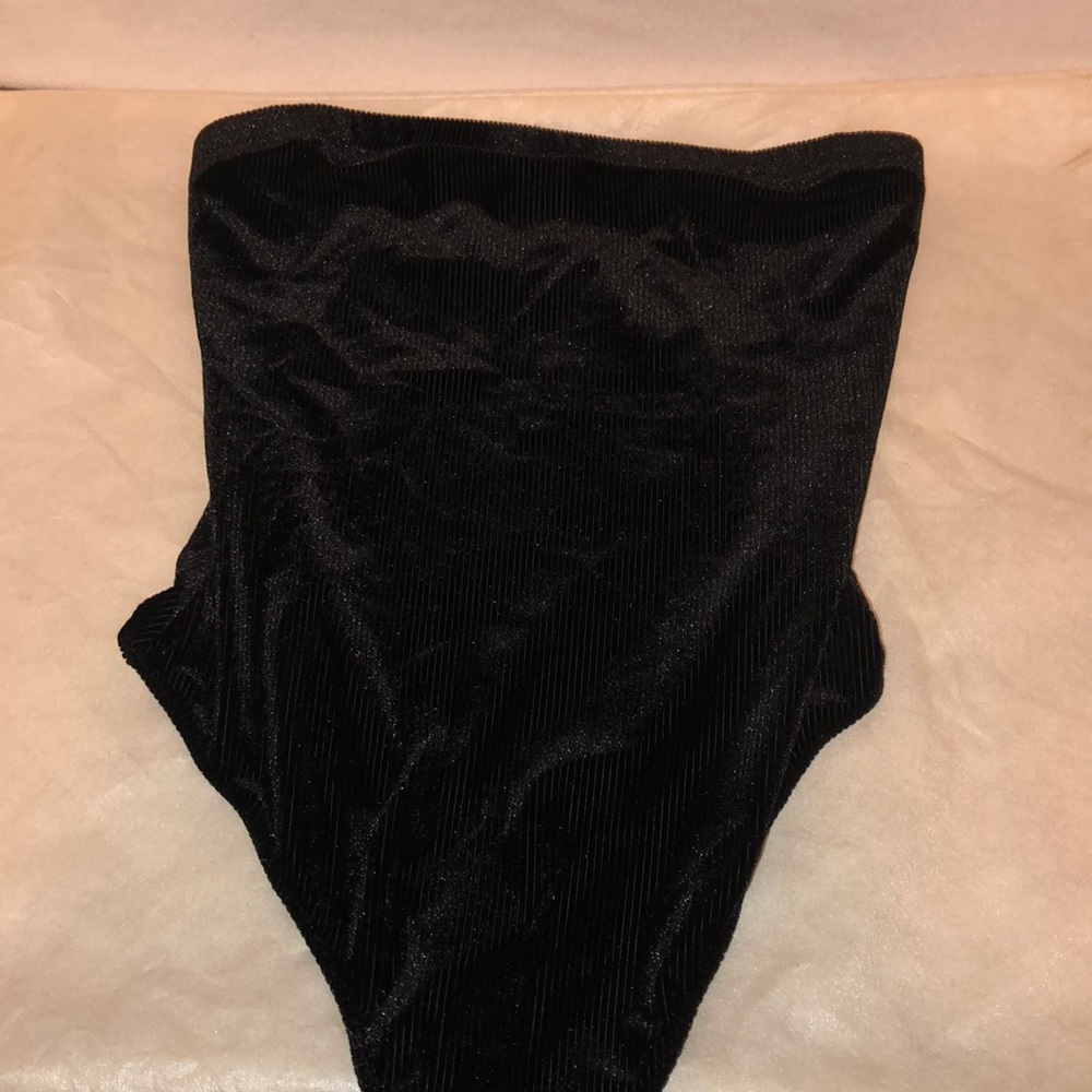 Black glitter bodysuit tube top